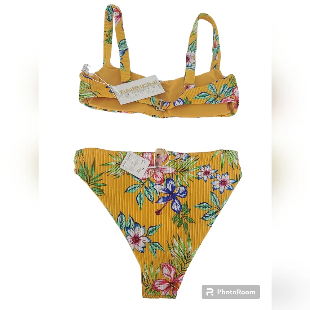 Tinibikini Swimsuit Floral Print Bikini Size Medium
